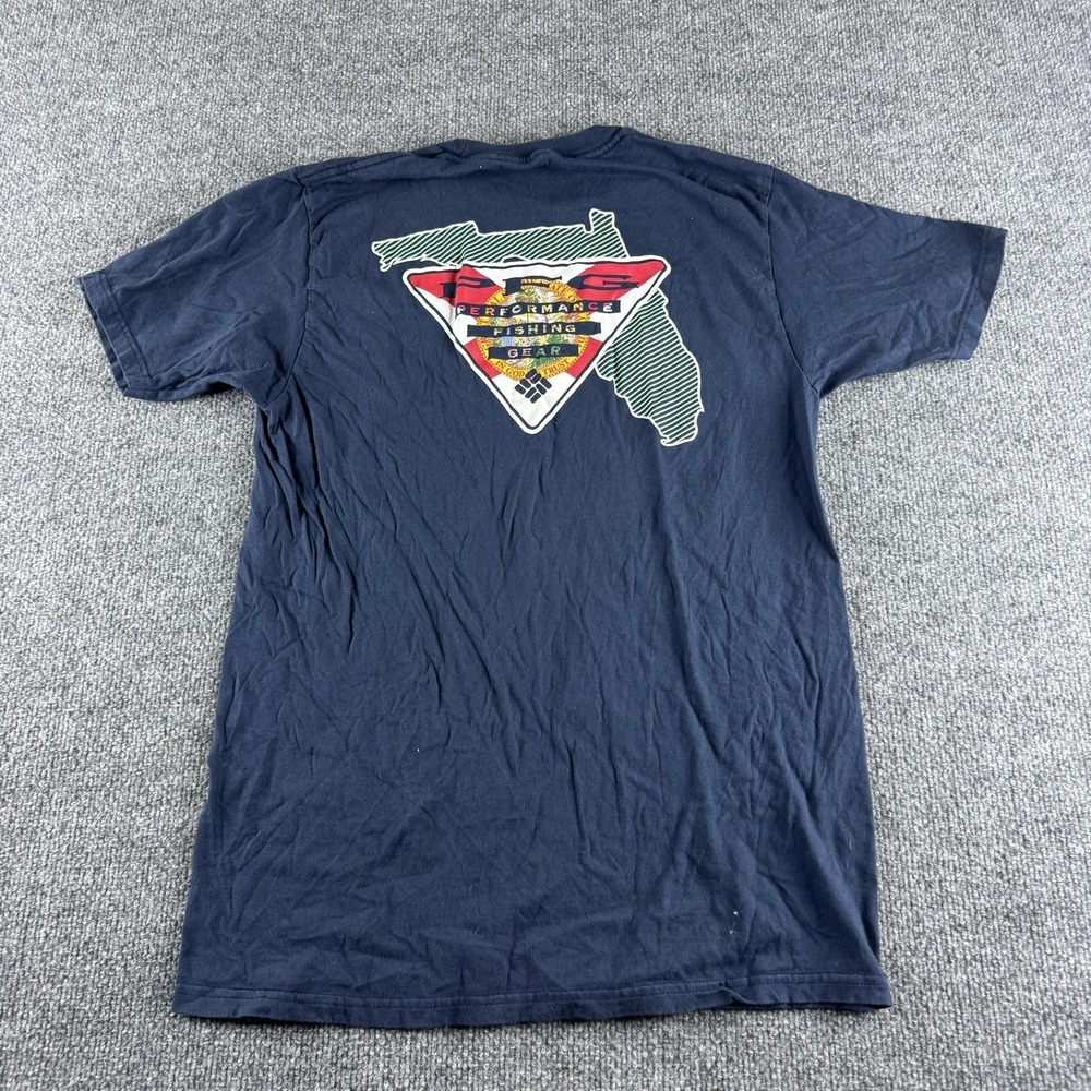 Columbia PFG Shirt Mens M Blue Short Sleeve Florida Graphic Tee Fishing